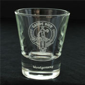 Glasses, Dram, Clan Crest, Engraved, Clan Montgomery